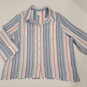 Alfred Dunner XL Woven Striped Button Up Shirt